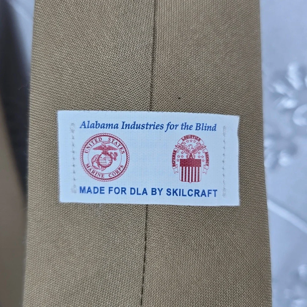 Skilcraft USMC Military Issue 2 pc Tan Neckties Alabama Industries for the Blind